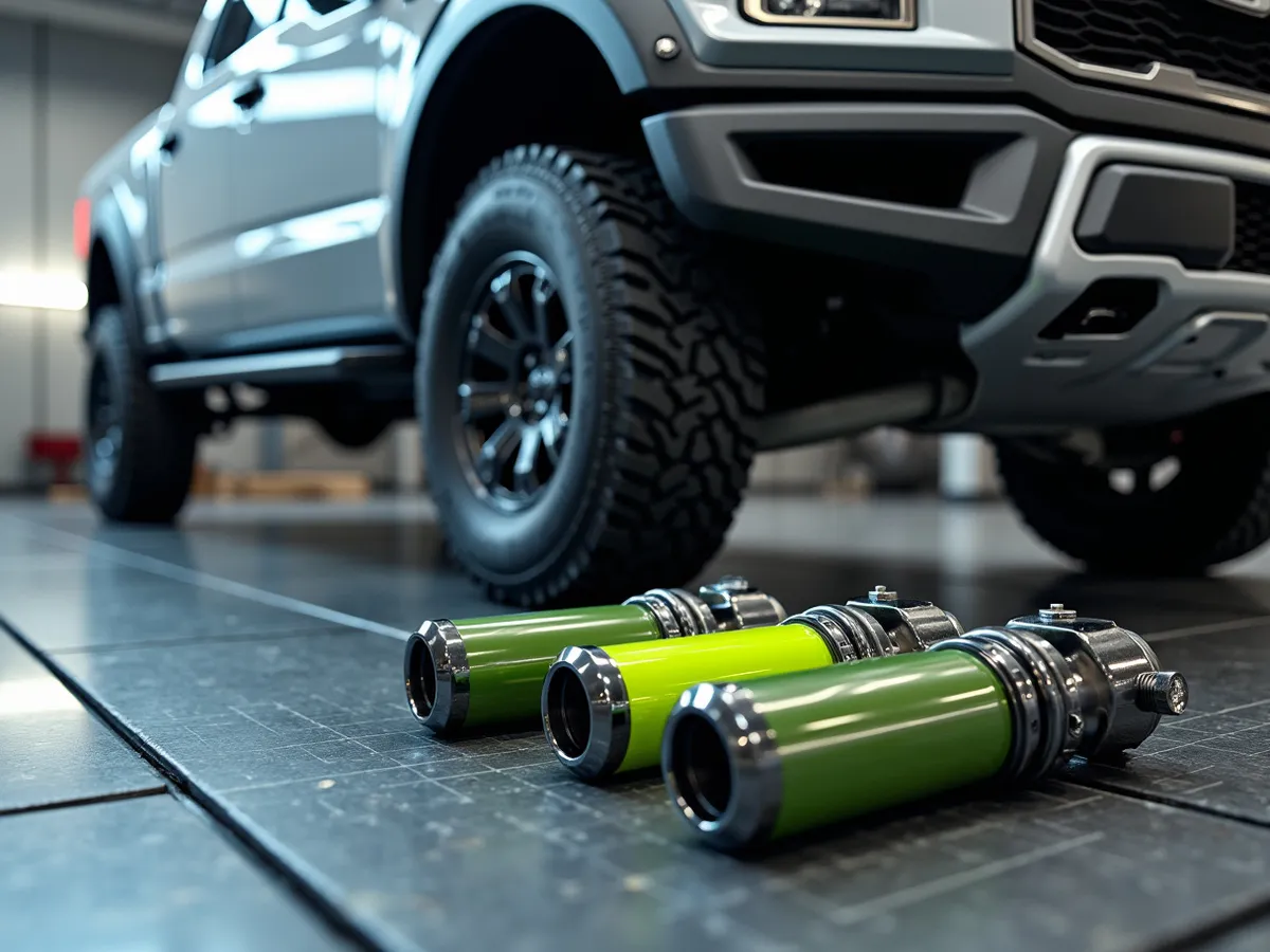 Reservoir performance shocks and a stainless exhaust under a lifted 4x4 on cool steel dyno rollers